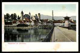 AK Rapperswil, Ortspartie mit Zürichsee