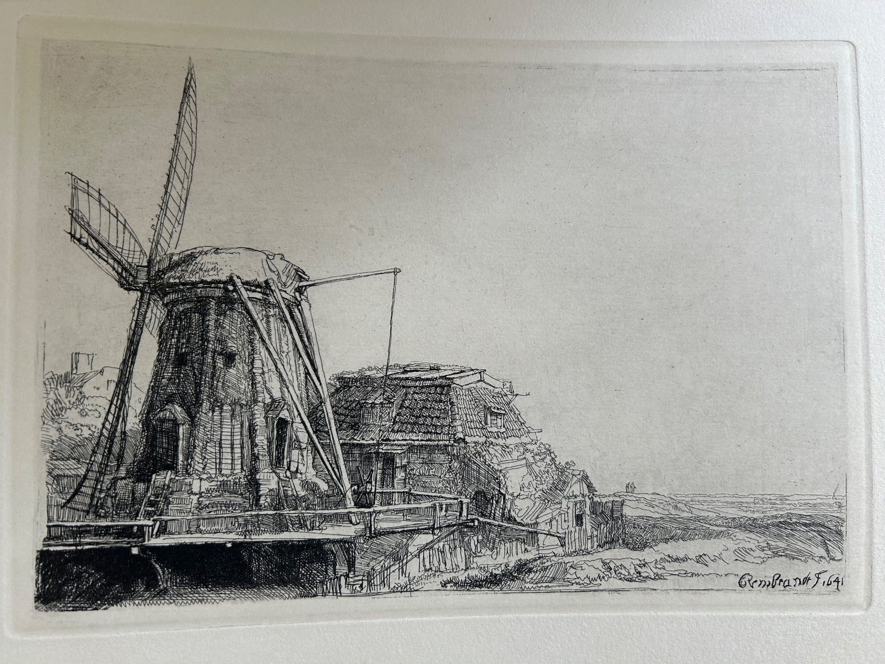 Dipinti: Rembrandt Radierung Windmühle – Usato da Emmen venduto da Carbru