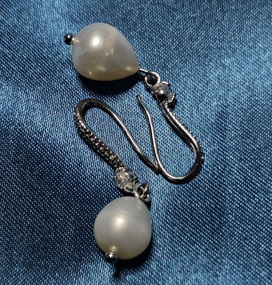 Orecchini pendenti & Orecchini a lobo: Versilberte 925 Ohringe mit echten Perlen c.a.10 mm – Nuovo (secondo la descrizione) da Grenchen venduto da maretop 2
