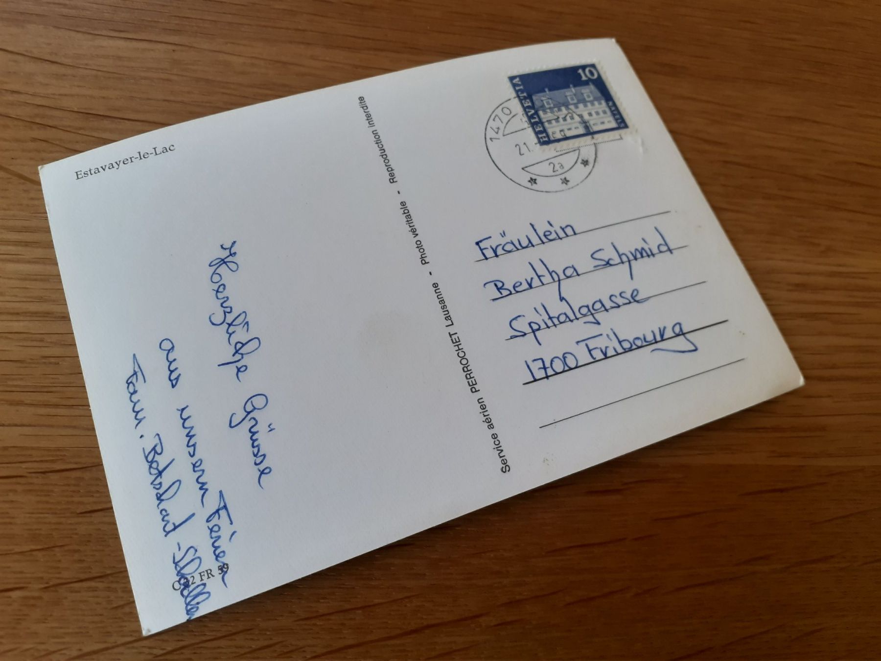 Cartes postales: ESTAVAYER-LE-LAC - 1959 – D'occasion à Winterthur par Ornyx7 1