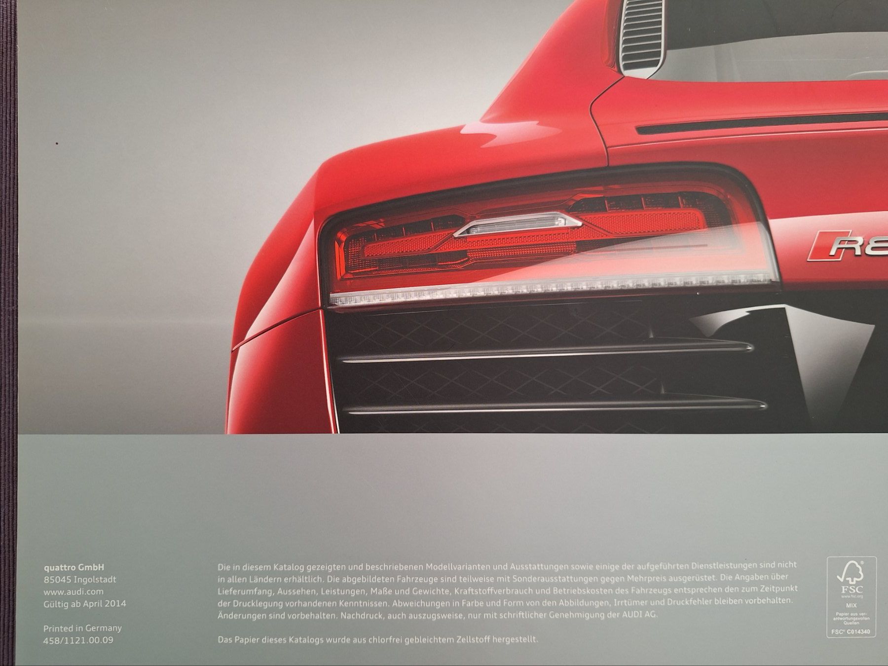 Dokumente: Audi R8 Originalkatalog vom April 2014 – Gebraucht aus Kriens von birsi01 1