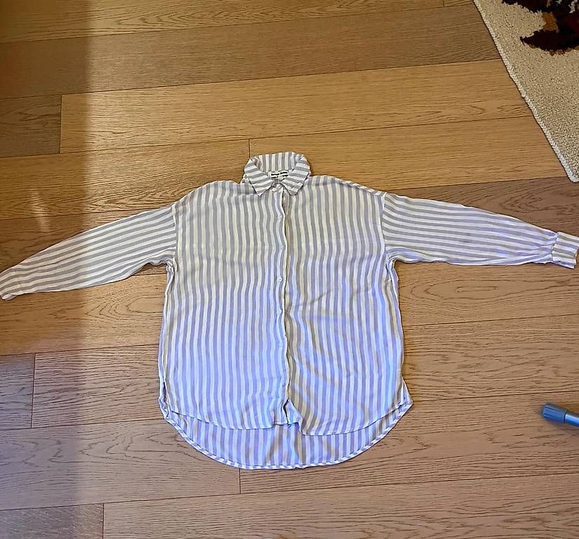 Chemisiers: Chemise à rayure violet et blanc – D'occasion à Champagne par Marie2108