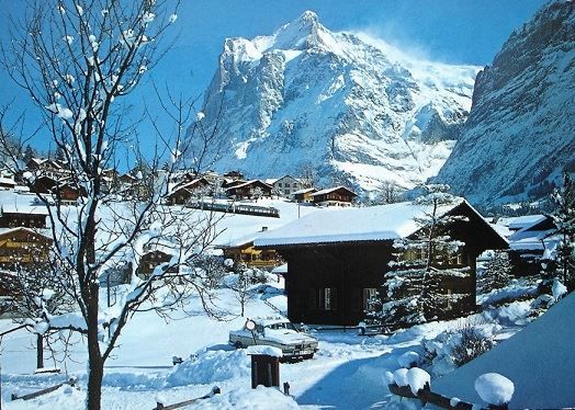 Cartoline postali: GRINDELWALD Wetterhorn - Bahn - Auto – Usato da Jona venduto da philajona