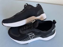 FILA FREIZEITSCHUHE, GR. 44, SCHWARZ-WEISS, BEQUEM, SLIPPER