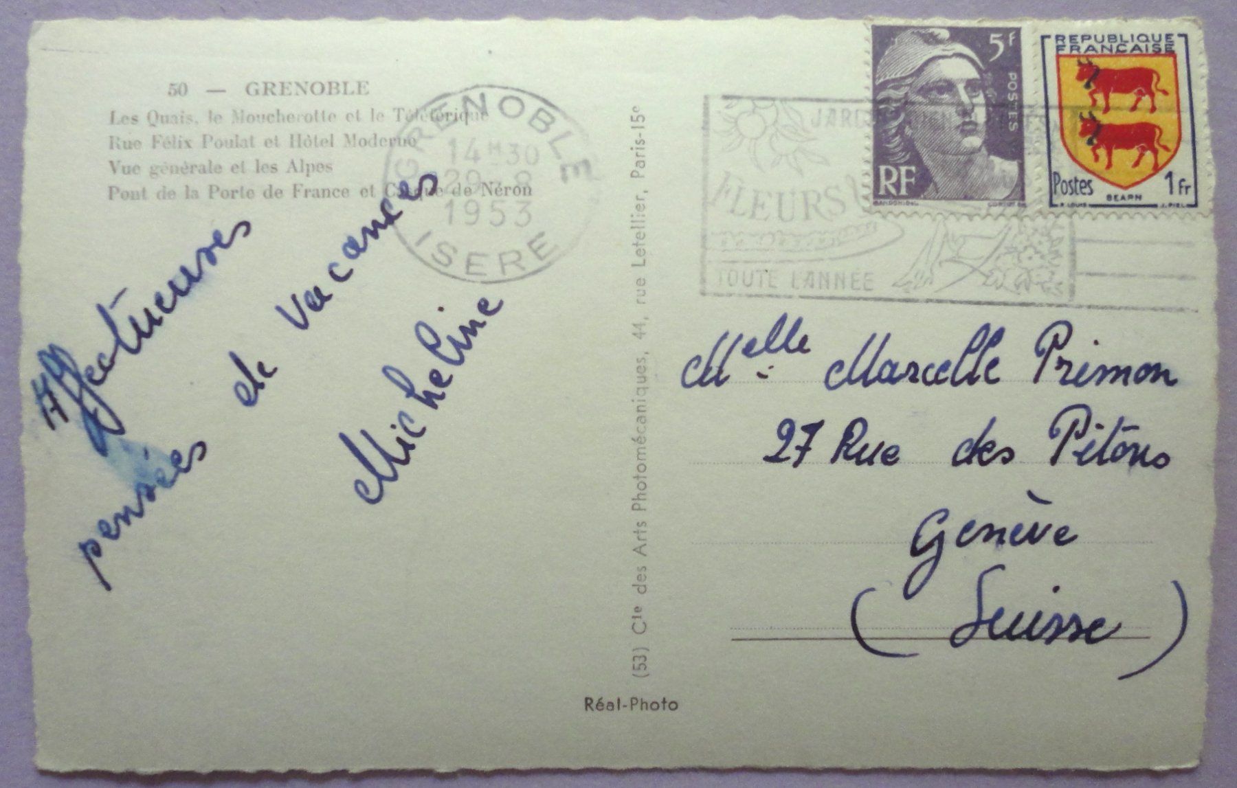 Cartoline postali: Grenoble – Difettoso da Fétigny venduto da Billy2miny 1