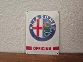 Emailschild Alfa Romeo Werkstatt Service Logo Emaille Schild