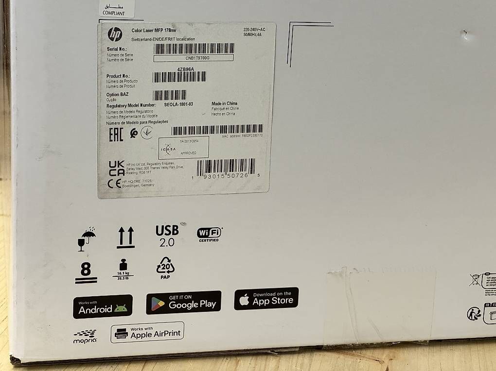 Hewlett Packard Stampanti: Color Laser MFP 178nw – Nuovo e nell'imballaggio originale da Stachen venduto da ITHardware 3