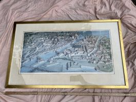 Zürich um 1800 Historisches Stadtmodell gerahmt Relief 3D