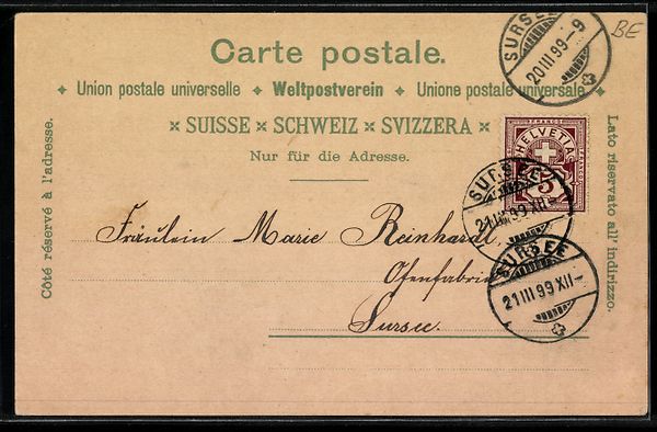 Ansichtskarten: Litho Bienne, Vue générale, Hotel Magg – Gebraucht aus Berlin von bartko-reher 1