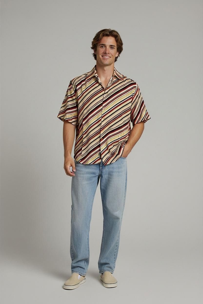 Hemden: Angelo Litrico Gestreiftes Button-Down Hemd - Größe 41/42 – Gebraucht aus Zug von vinokilo