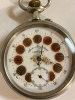 Antike DOXA Taschenuhr Silber  Dampflok Rarität