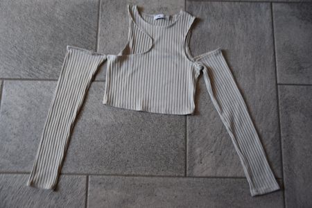 Damen New Yorker Crop langarm Stretch-Shirt gr. S