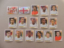 Panini Fussball WM Korea/Japan 2002 England 16 Stk. 421- 438