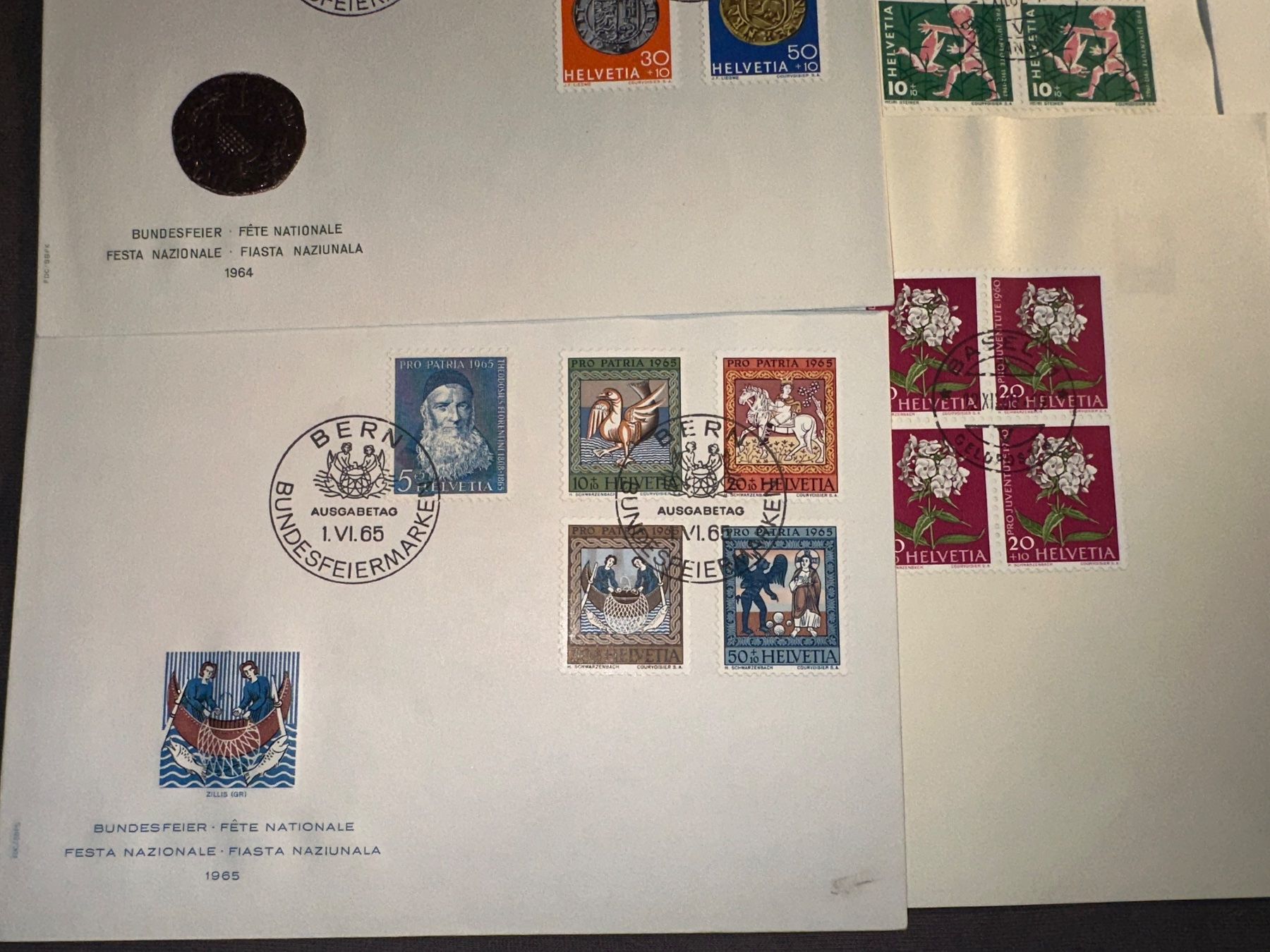 Tutti i francobolli: Pro Juventute 1955 usw. PTT FDC – Usato da Stettfurt venduto da 2442 2