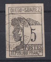 Diego Suarez 1890: 5 C. Freimarke - Kat. 220.--
