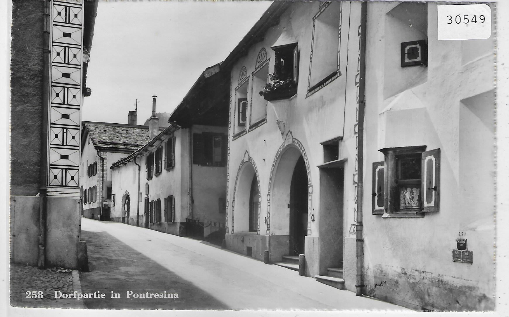 Ansichtskarten: Dorfpartie in Pontresina – Gebraucht aus Ettingen von Kartenplanet