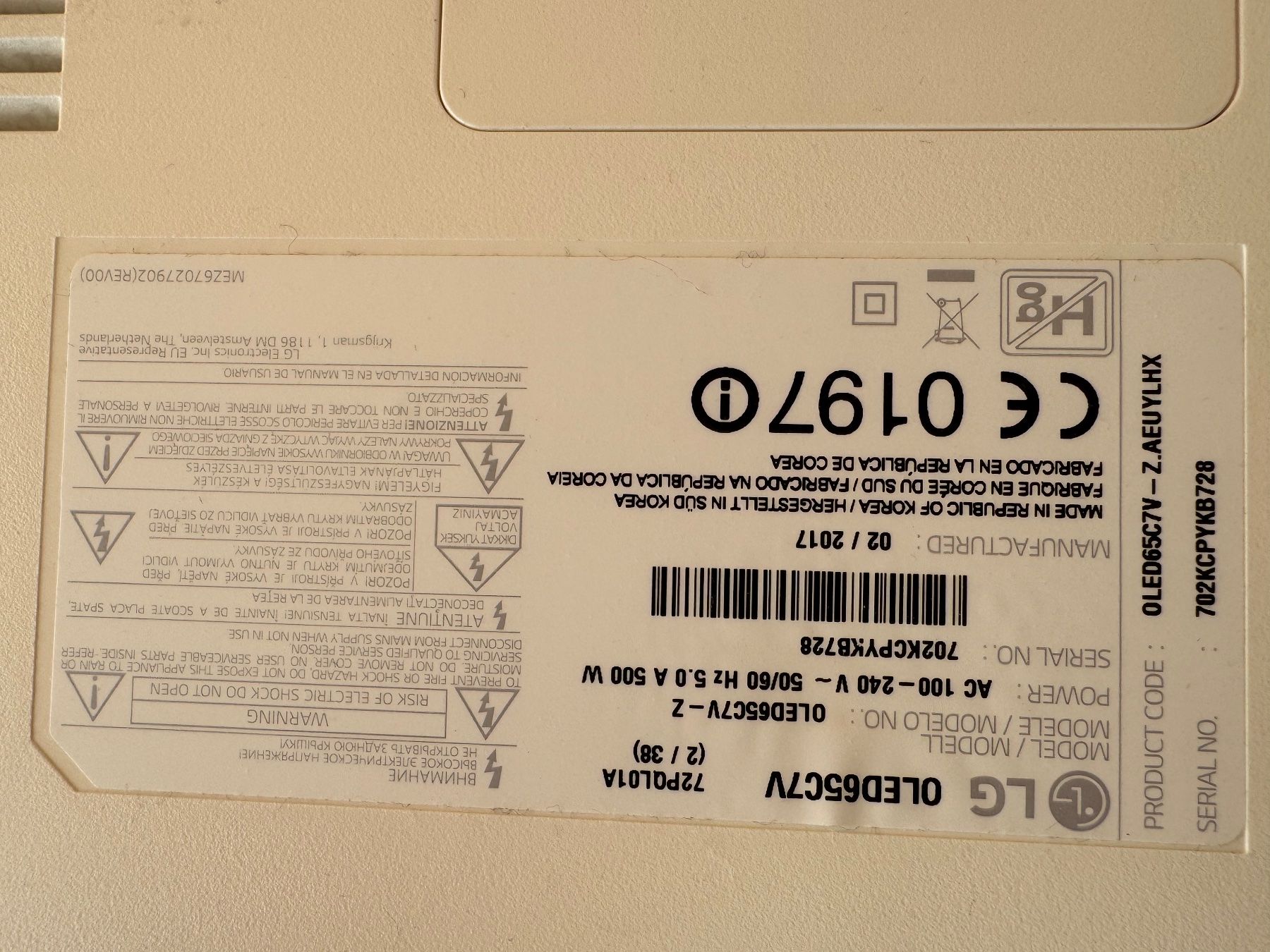 Appareils TV: LG Oled TV, Model OLED65C7V – D'occasion à Mellingen par Frank55 5