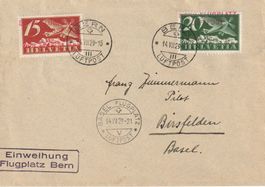 Flugplatzeinweihung Bern 1929 an den Piloten F. Zimmermann