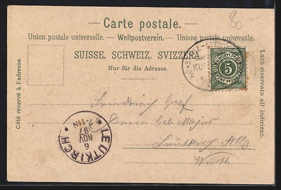 Ansichtskarten: Litho Basel, Teilansicht, Strassburger D – Gebraucht aus Berlin von bartko-reher 1