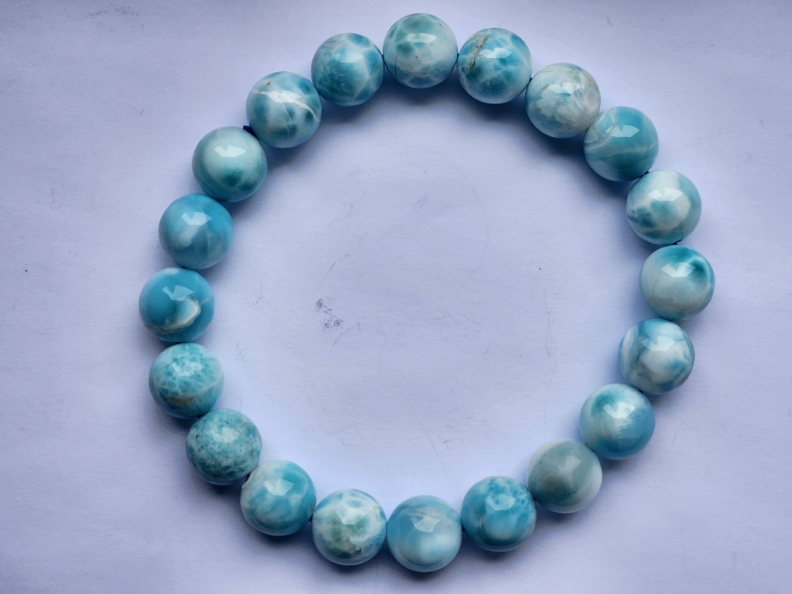 Edelsteine: Blue Larimar Gemstone Bracelet Rare Color and Pattern – Gebraucht aus St. Gallen von GIULESGG 1