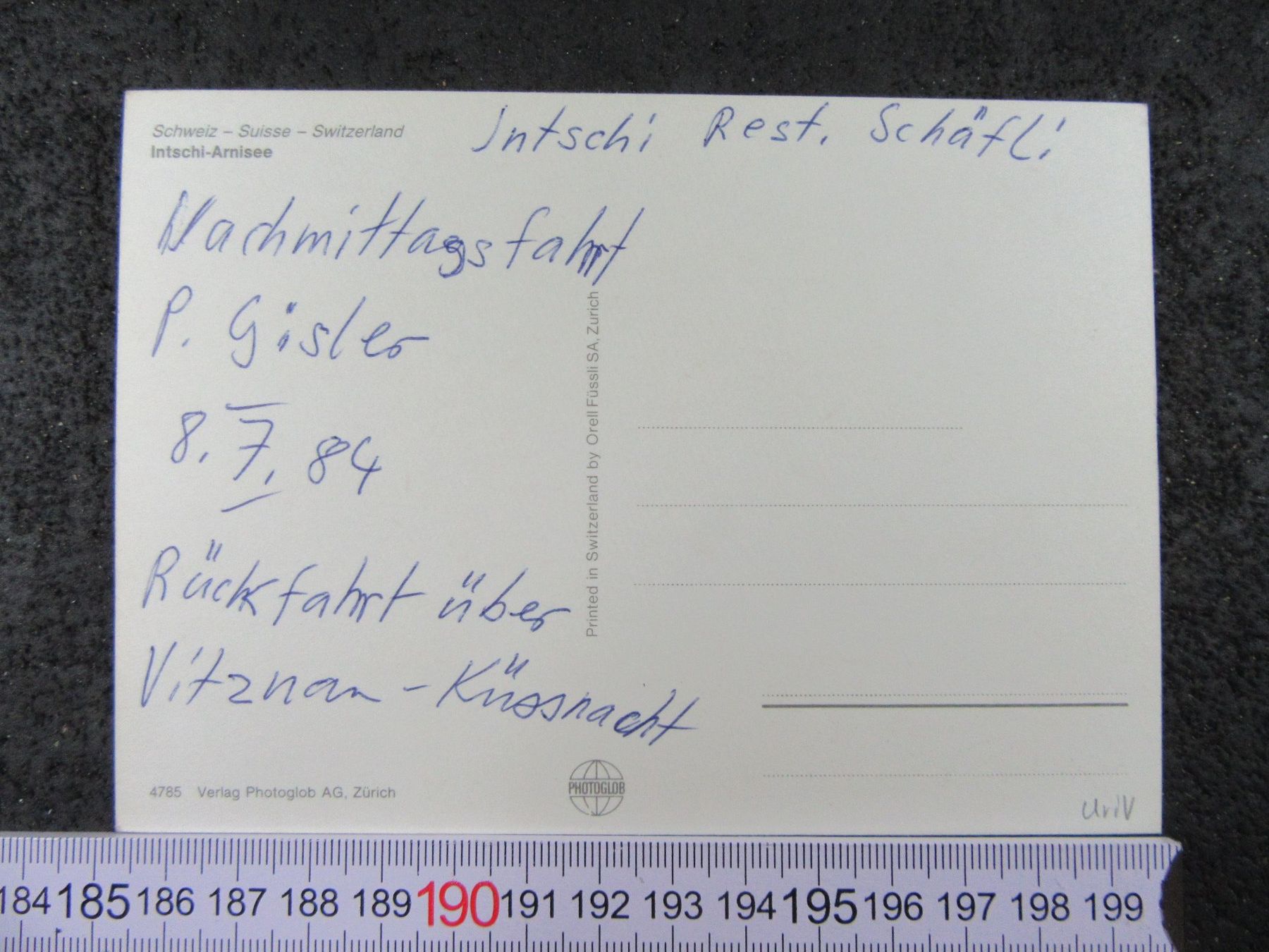 Cartoline postali: INTSCHI ARNISEE LUFTSEILBAHN RESTAURANT 1984 URI AK – Usato da Ettingen venduto da Hausi4711 1