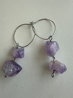 Handgemachte Ohrringe mit Amethyst Steinen, Modeschmuck