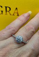 Bague argent avec diamant de moissanite 0,5 ct certifié GRA