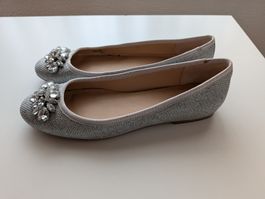 Badgley Mischka Ballerinas Silber Stassschmuck (38.5)