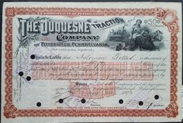Aktie: The Duquesne Traction Company 1893