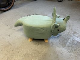 Kinderhocker Triceratops grün gebraucht beschädigt