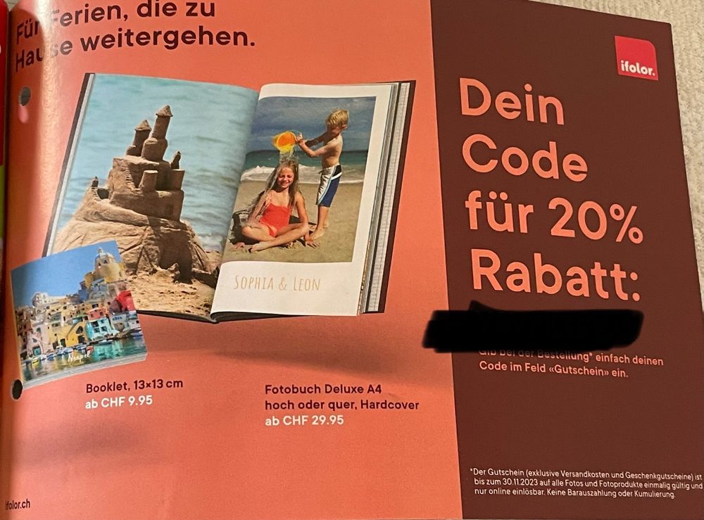 ifolor.ch 20 Rabattcode, nur 1.50 CHF Sofortkauf Kaufen auf Ricardo