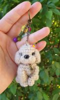 Amigurumi Schlüsselanhänger mit Hund -Pudel  Neu, handgemach