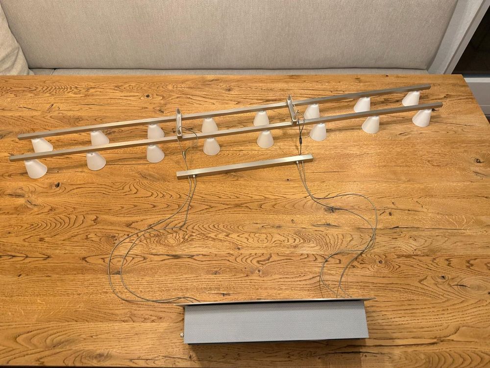 Lustres & lampes de plafonds: Moderne Hängeleuchte, Edelstahl Design, 2-reihig – D'occasion à Balzers par ste_v6vc