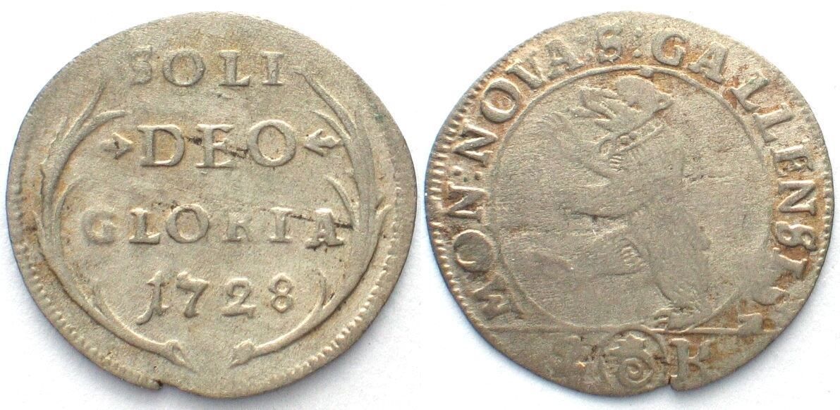 Tutti le monete: SG Halbbatzen (2 Kreuzer) 1728 Billon – Usato da Riehen venduto da sesambestcoins2004