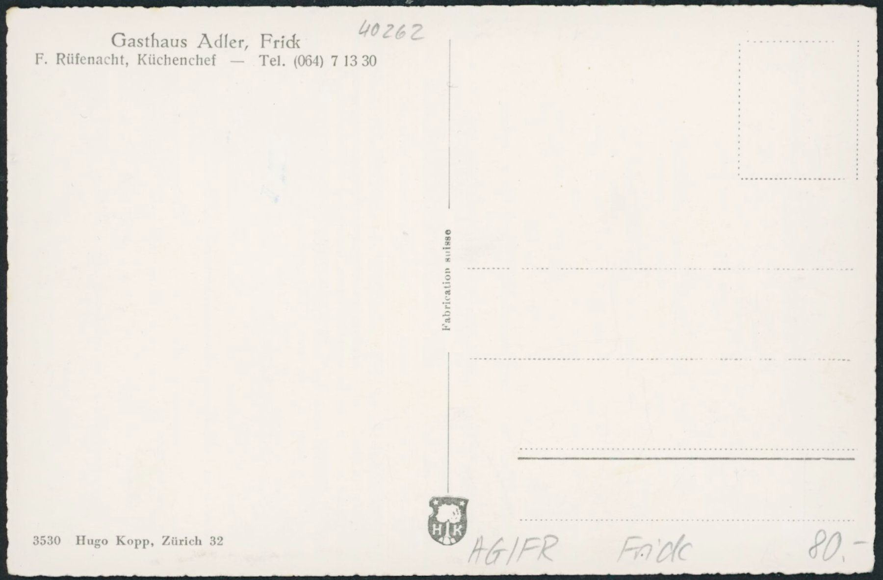 Cartoline postali: AG Frick – Nuovo (secondo la descrizione) da Schindellegi venduto da leecollect 1