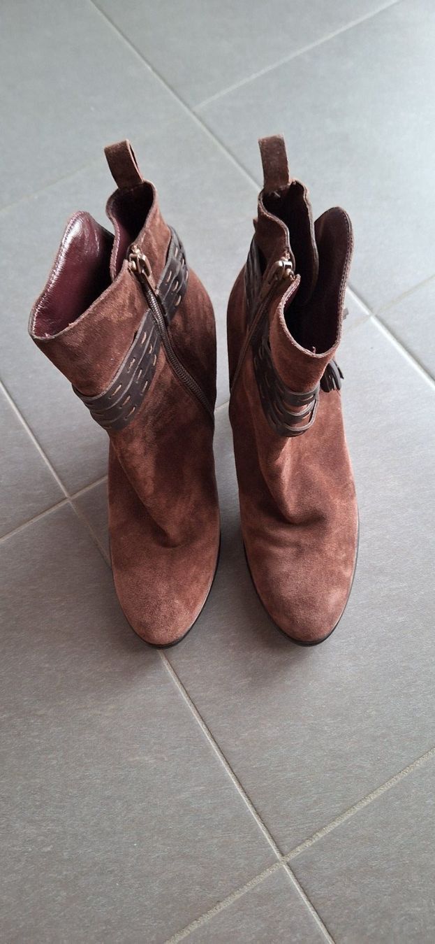Scarpe da donna: Progetto, bottine brune (daim) – Nuovo (secondo la descrizione) da Lussery-Villars venduto da pousinete02 1