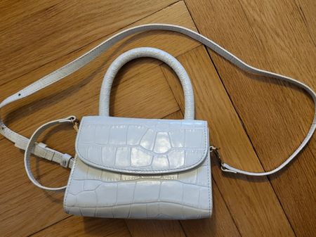 Tasche by far Women's Mini Croco Top Handle Bag - Cream