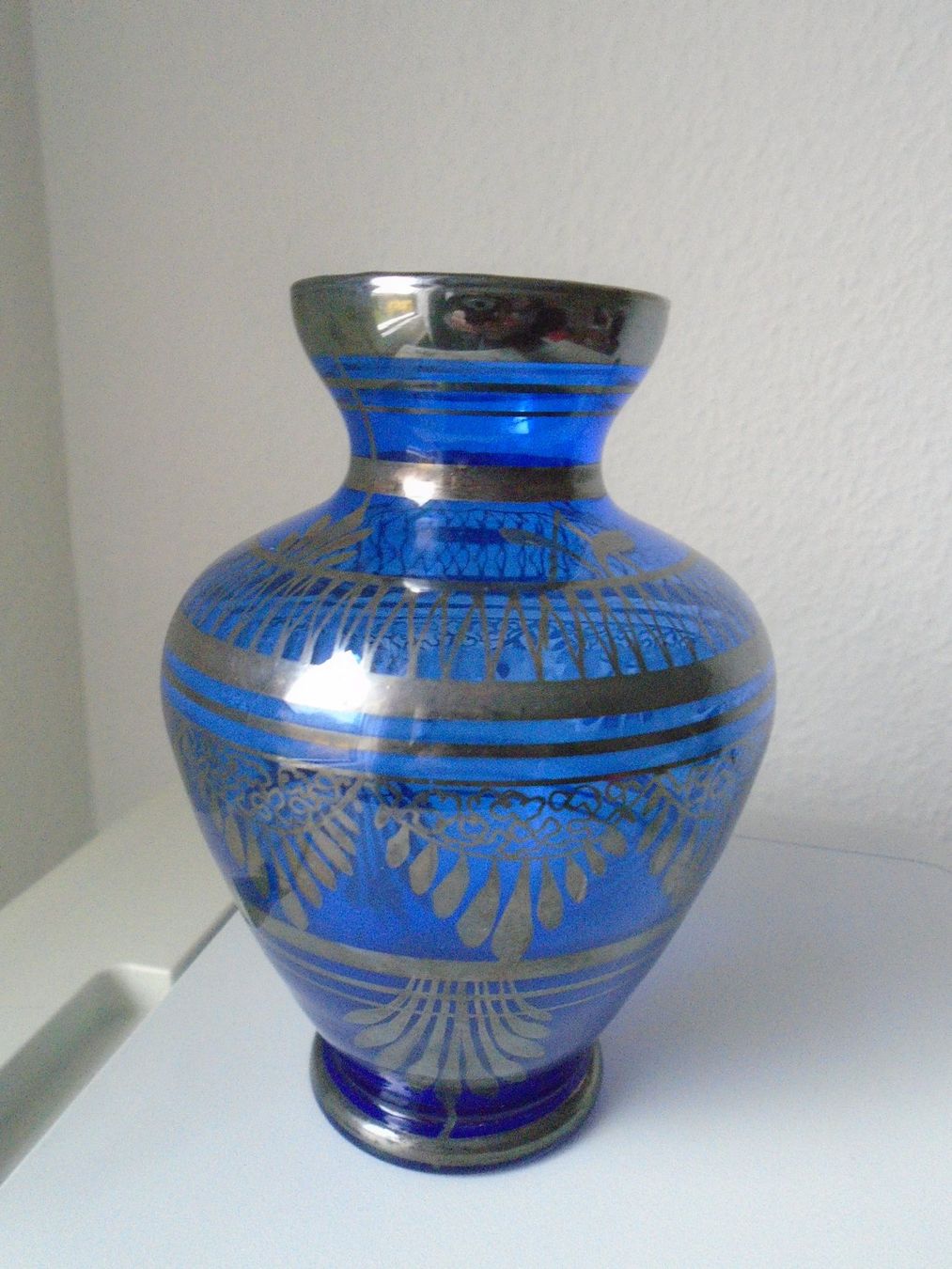 Vasi & Recipienti: blaue vintage VASE mit Silberdekor / Murano Glas? – Usato da Pfeffingen venduto da Elfenstein 2