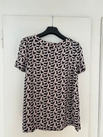 Sommer-Bluse, T-Shirt, Sisley, Hundeprint, Gr. M, wie neu!