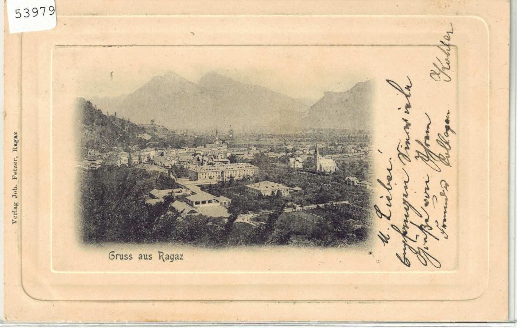 Ansichtskarten: Gruss aus Ragaz - Präge-Karte – Gebraucht aus Ettingen von Kartenplanet