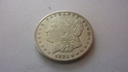 Uralter US Morgan - Silberdollar : Liberty 1921, sehr schön