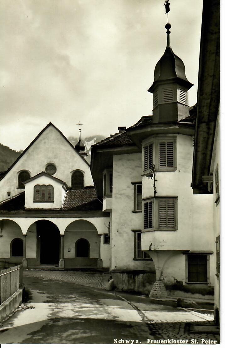 Ansichtskarten: Schwyz, Frauenkloster St.Peter – Gebraucht aus Hochdorf von Ziegel-16