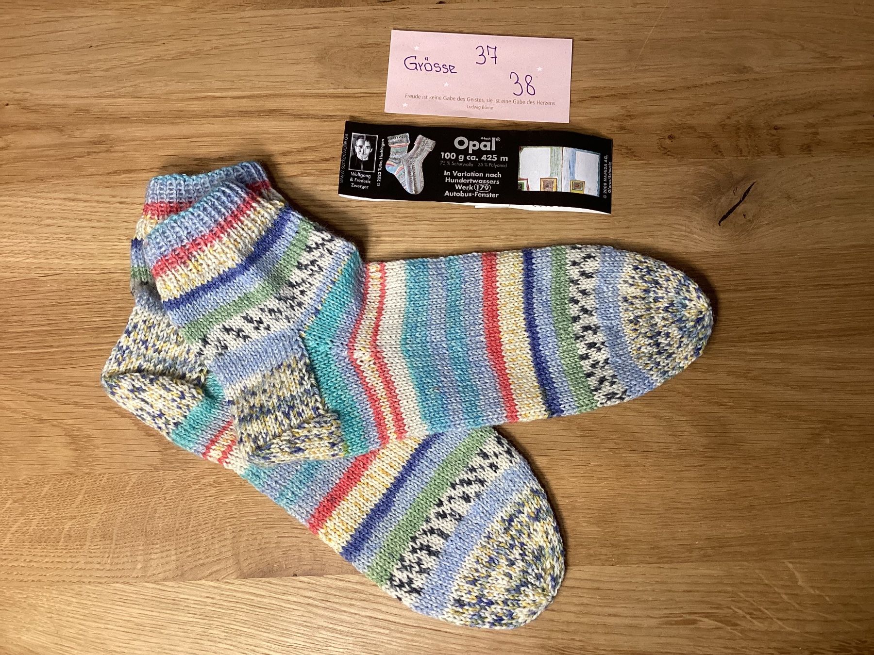 Calze: Handgestrickte Hundertwasser Söckli – Nuovo e nell'imballaggio originale da Flawil venduto da kruemeli02
