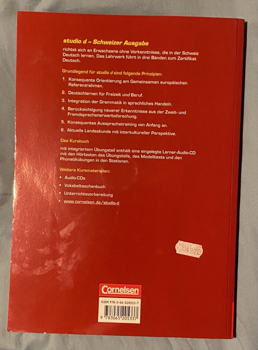 Libri: Studio d A1 Schweizer Ausgabe - Kursbuch – Nuovo (secondo la descrizione) da Lugano venduto da mariavenezia 1