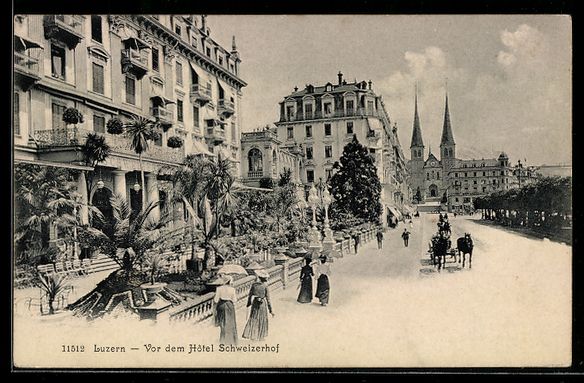 Cartoline postali: AK Luzern, Hotel Schweizerhof, 1905 – Usato da Berlin venduto da bartko-reher