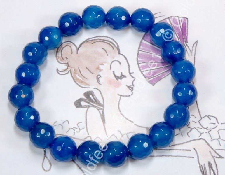 Bracciali & Braccialetti: Achat Stretch Armband blau – Nuovo e nell'imballaggio originale da Oberglatt ZH venduto da Goldfee1