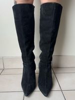 Black Suede Knee High Boots
