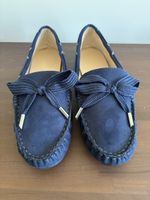 Loafers/Moccasins navy blue size 38 leather/suede