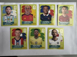 Autocollants FIFA 2023 joueurs stars lot 7 pièces
