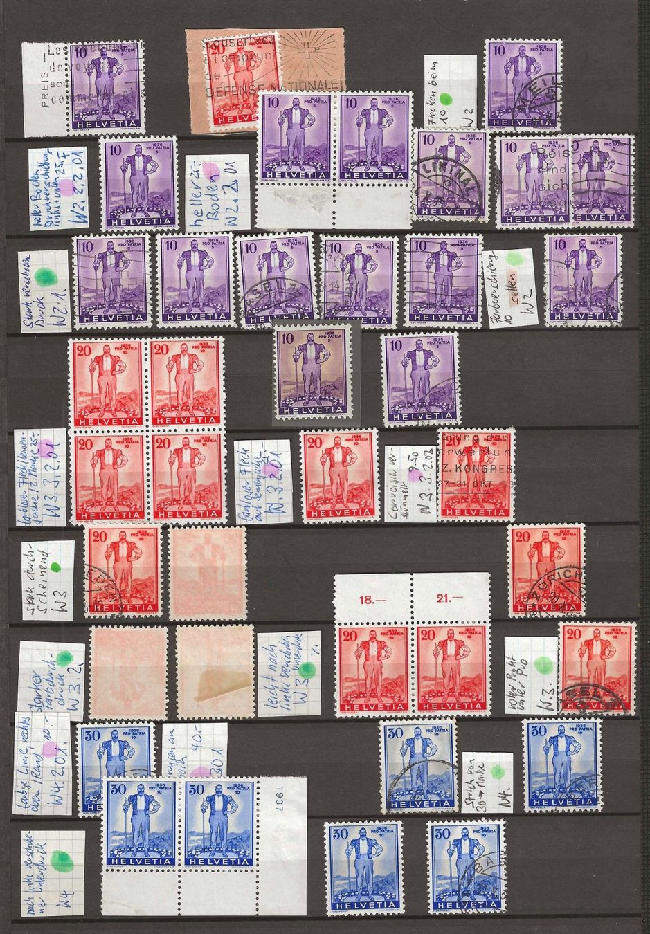 Tutti i francobolli: 5 Steckseiten Sondermarken - teils mit Abarten – Usato da Gümligen venduto da Geniusbuy
